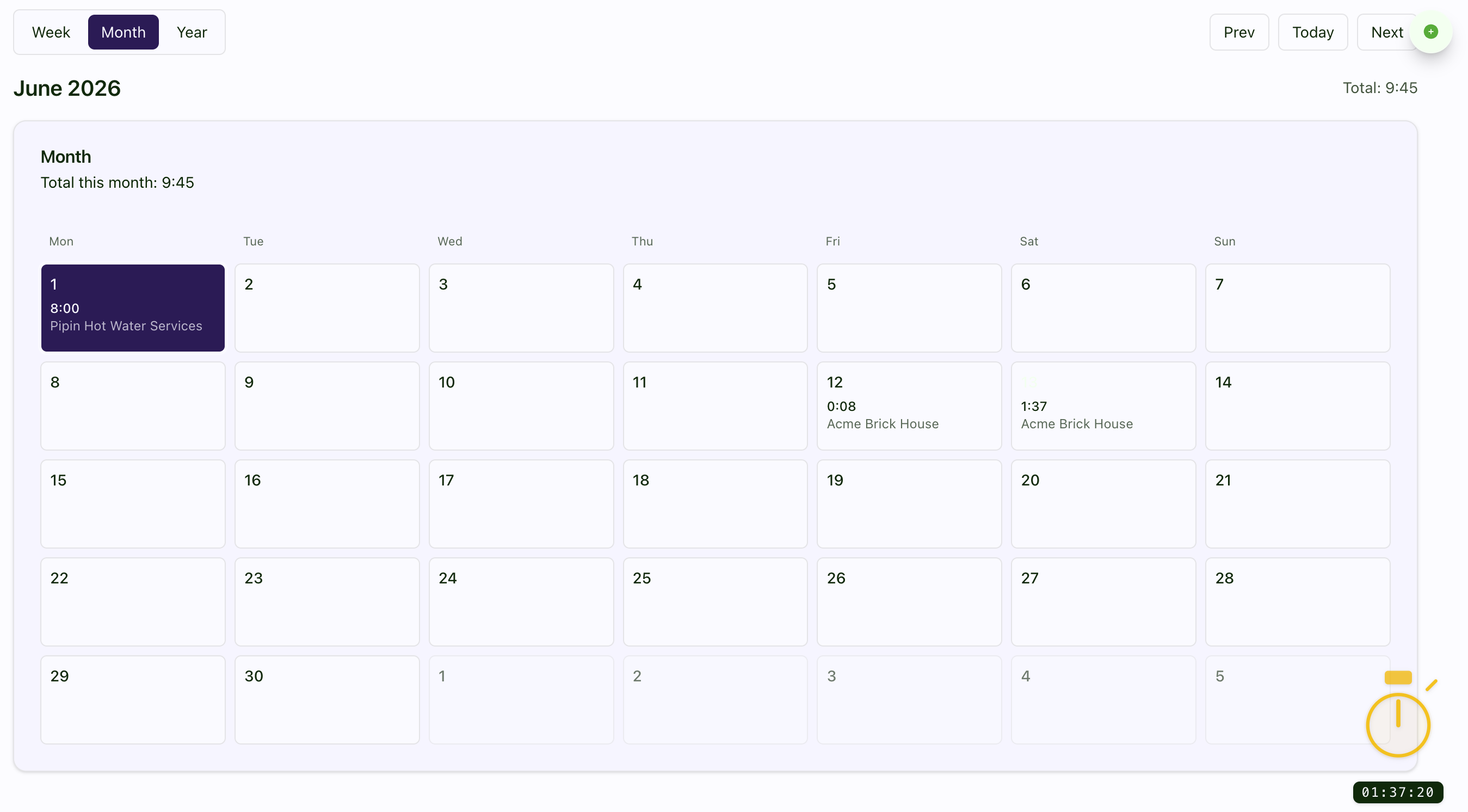 Billable Hub client and project tracking