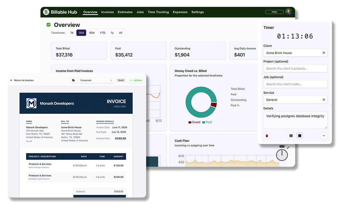 Billable Hub product preview